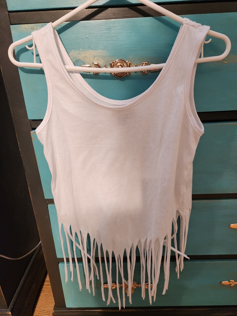 Love White Fringe Tank Top - Women